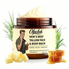OLACLUK Beef Tallow for Skin, Grass Fed 2 Fl Oz (Pack of 1), White