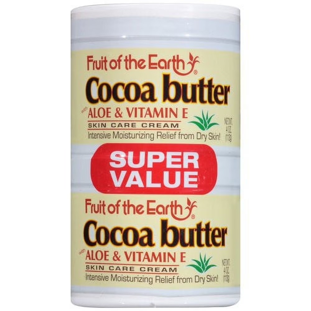 Cocoa Butter Cream with Aloe Vera and Vitamin E Moisturizing Skin Care 4 oz Twin