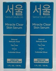 Lot of 2 Seoul Ceuticals Miracle Clear Skin Serum 30ml Facial Serum EXP 07/2027