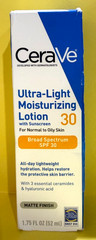 CeraVe Ultra Light Moisturizing Face Lotion SPF 30 1.7 oz Exp 02/2029
