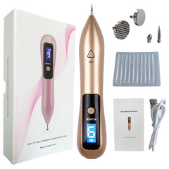 Rechargeable Plasma Pen Spot Removal With Flat Round Tip+Striped Round Head Tip