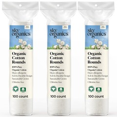 Sky Organics Organic Cotton Rounds For Sensitive Skin 100 Pure Gots Certified