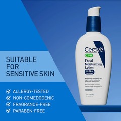 CeraVe PM Facial Moisturizing Lotion with Hyaluronic Acid and Niacinamide 3 oz