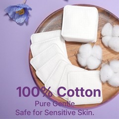 Serenorch Extra Large Cotton Pads 3X3 Inch 70 Count 100 Cotton Squares For