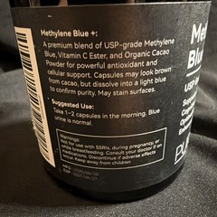 MethyIene Blue 120 Capsules Pharmaceutical Grade Antioxidant, Anti-Aging