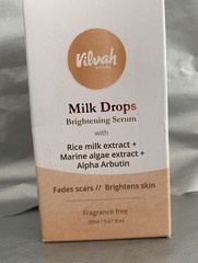 Vilvah Milk Drops Serum 20ml | Brightens Skin, Fades Scars | Rice & Algae