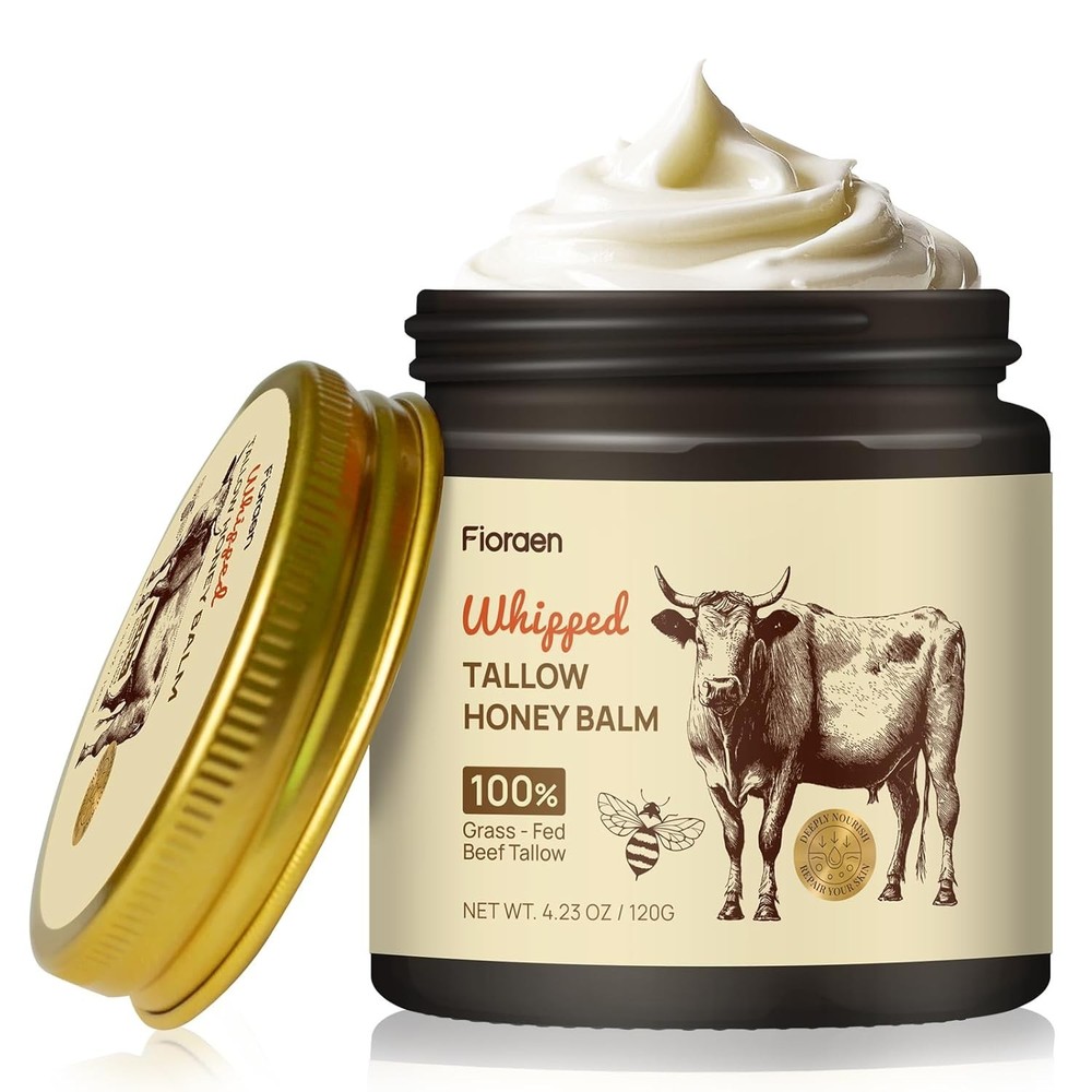 Whipped Beef Tallow and Manuka Honey Balm, Beef Tallow for Face, Unscented Sk…
