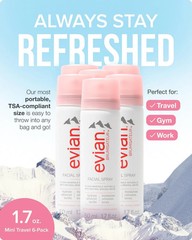 EVIAN FACIAL SPRAY Natural Mineral Water Facial Spray Trio Travel Size 1.7 3 PK