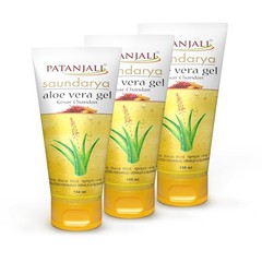 Patanjali Saundarya Aloe Vera Gel Kesar Chandan (150ml x3) Skin Care Pack