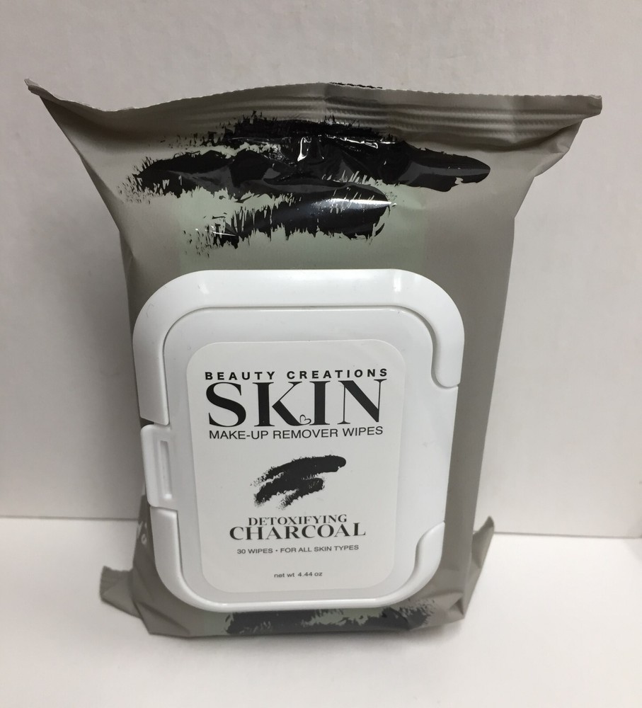 Beauty Creations Skin Make-up Remover Wipes- Detoxifying Charcoal SKW-03, 4.44oz
