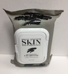 Beauty Creations Skin Make-up Remover Wipes- Detoxifying Charcoal SKW-03, 4.44oz