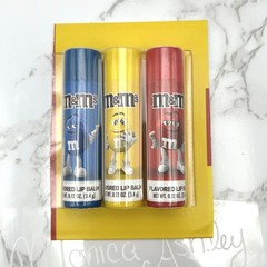 New Taste Beauty M&Ms Chocolate Candy Flavored Lip Balm Set, Chapstick 3 Pack
