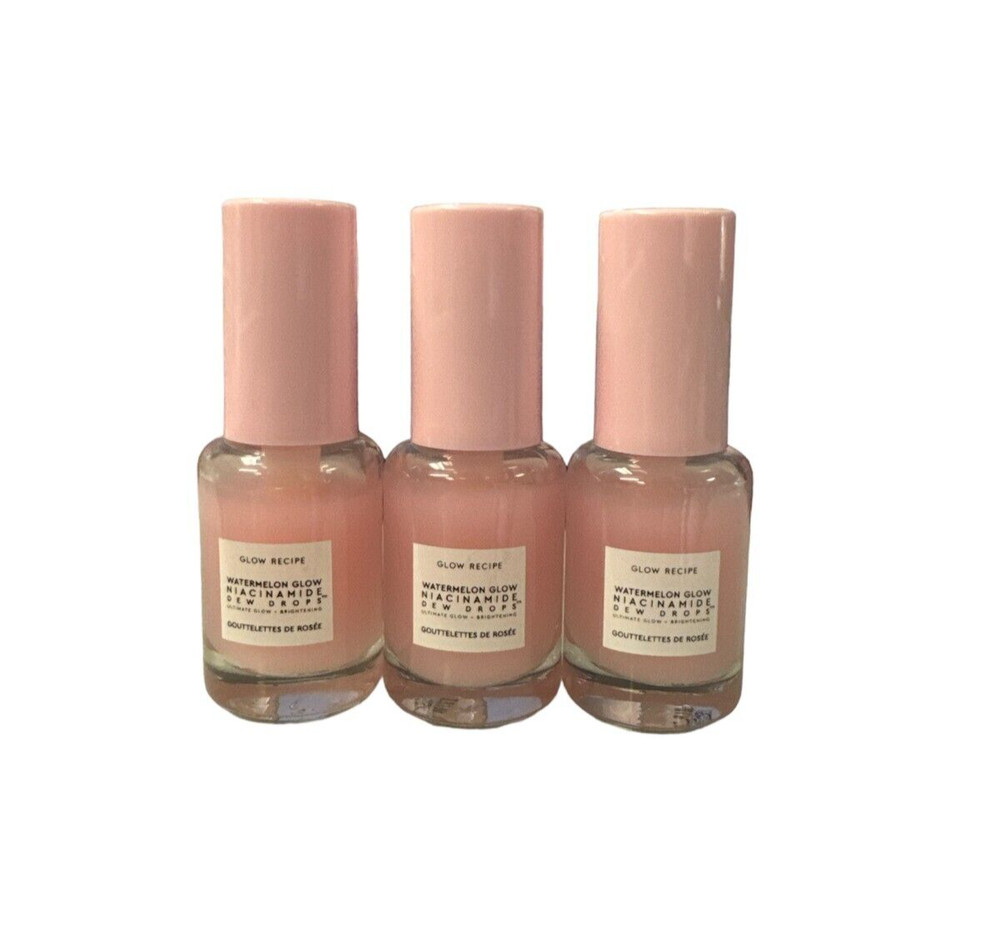 3 x Glow Recipe Watermelon Glow Niacinamide Dew Drops Ultimate Glow – 10ml each