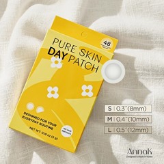 AnnaK Invisible Hydrocolloid Acne Patch – Clear 48 Count (Pack of 1), Yellow