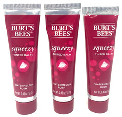 (3) Burt&rsquo;s Bees Squeezy Tinted Balm 0.43 oz Each Sealed Watermelon Rush