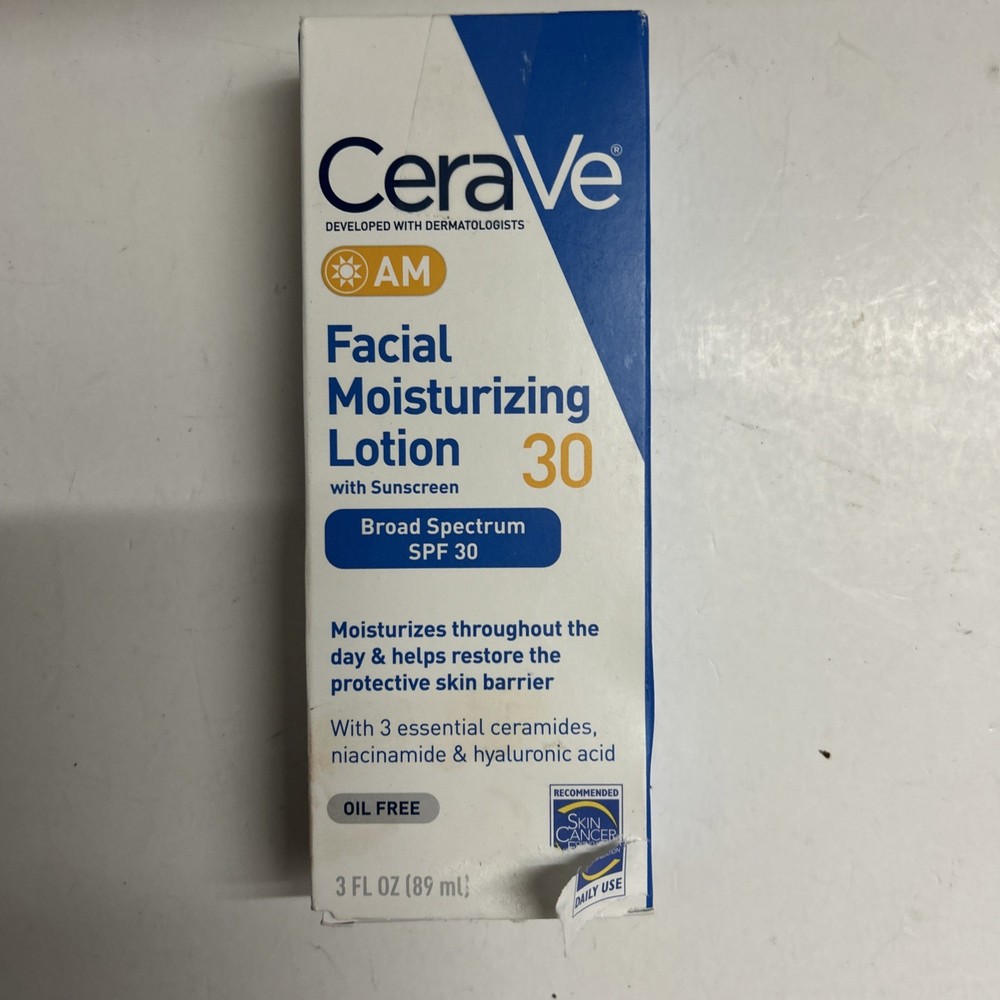 CeraVe AM Facial Moisturizing Lotion with SPF 30 | Oil-Free 3 Ounce