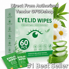 Demodex Eyelid & Lash Wipes 60 Ct Tea Tree Oil Cleansing Wipes Eye Relief