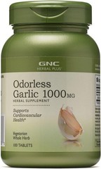 GNC Herbal Plus Odorless Garlic Supplement Vegetarian Cardio 1000mg 100pcs NEW