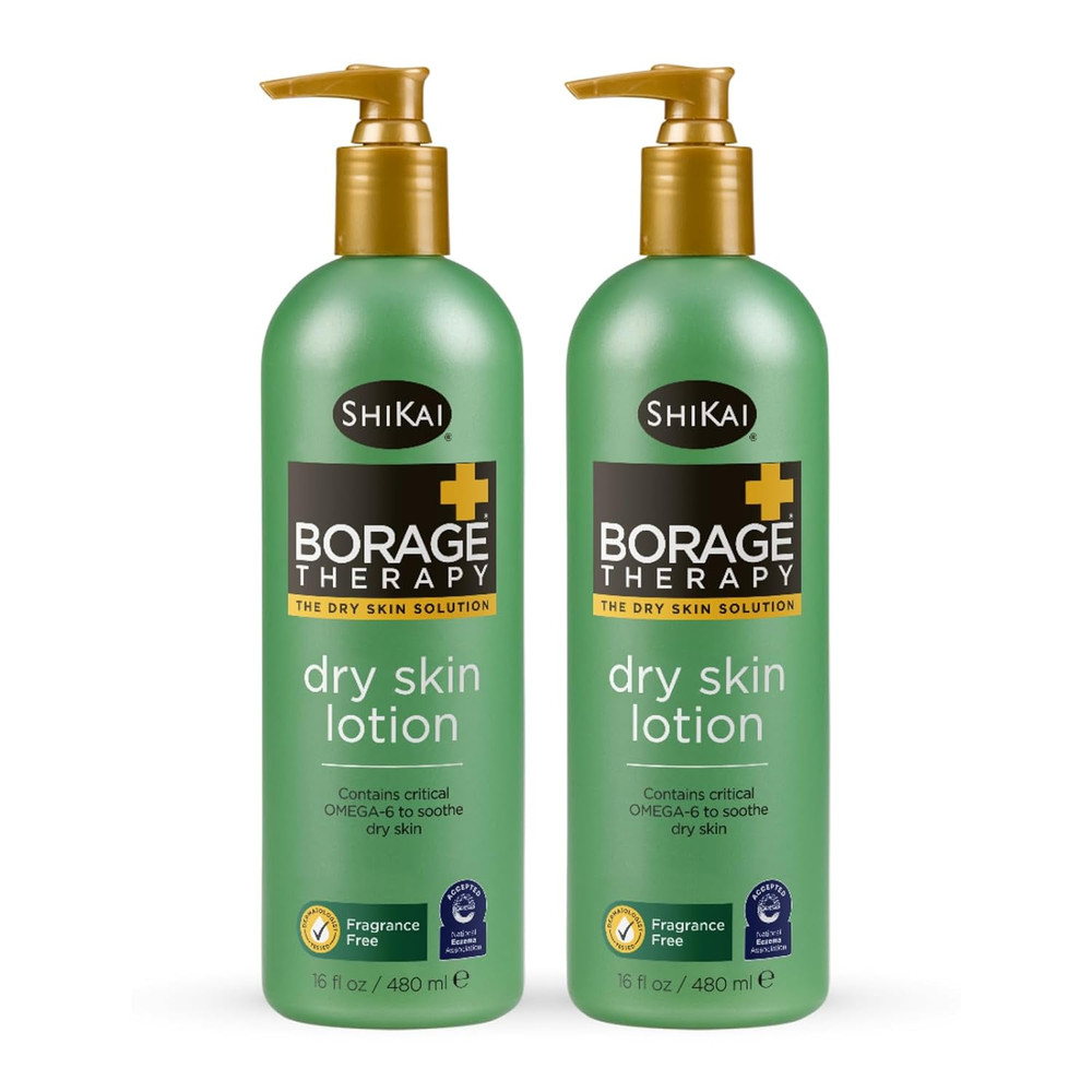 Borage Therapy Dry Skin Lotion Moisturizer (16Oz, Pack of 2) Unscented Skincare