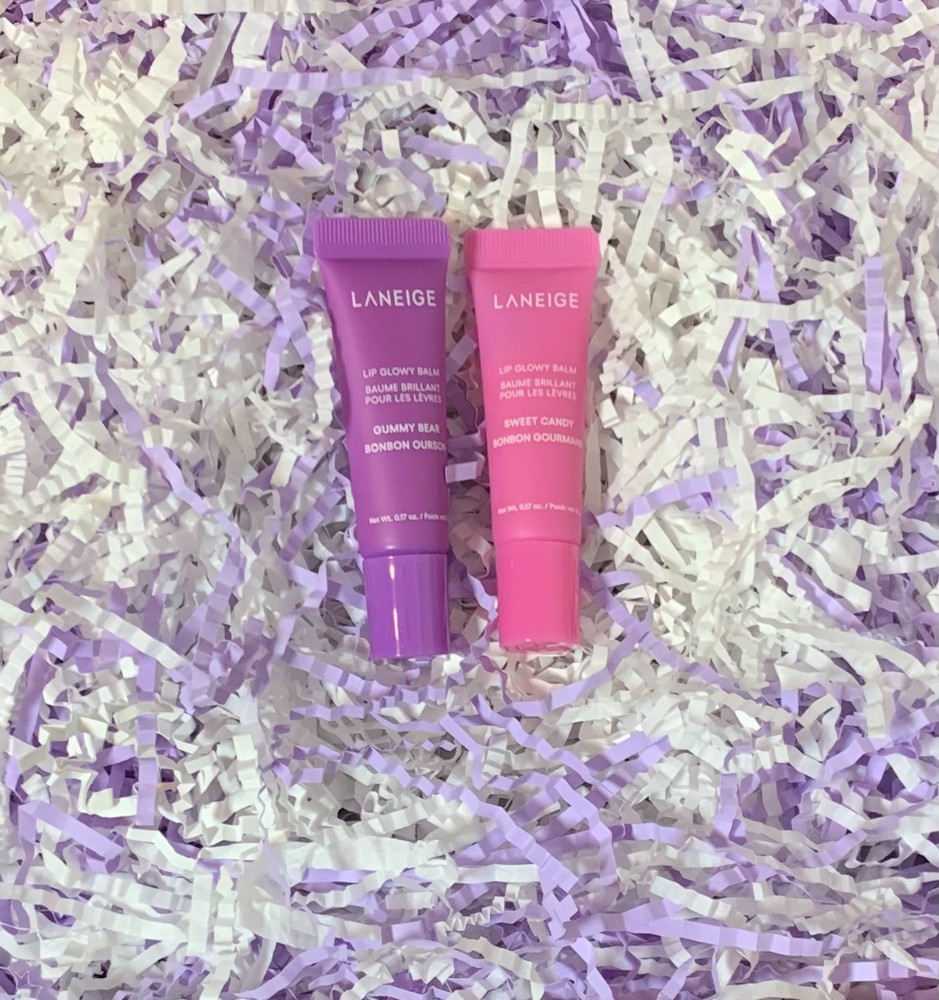 2 PACK Laneige Lip Glowy Balm Travel Size Sweet Candy Gummy Bear 2x .17 oz