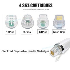 4x Replacement 10/25/64/nano Pins Fractional Cartridge Tips for RF Skin Machine