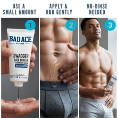 BAD ACE Swagger Ball Buffer | Rinse-Free Hygiene 2.7 Fl Oz (Pack of 1)