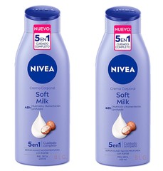 NIVEA Body Cream SOFT MILK Moisturizer Shea Lotion Crema Corporal 220ml (2 Pack)