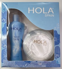HOLA SPAIN GIFT SET CREAM BODY LOTION / TALCUM POWDER (BLUE)
