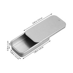 18 Pcs Tinplate Cases with Lid Rectangular Empty Metal Tins for Storage