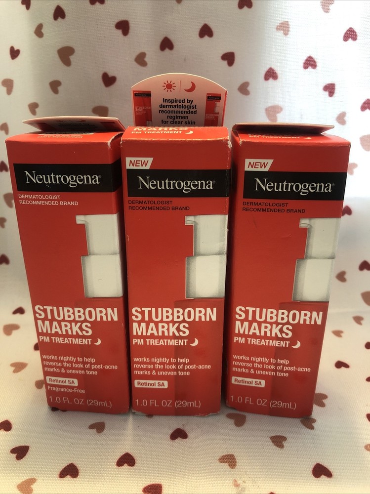 3x Neutrogena Stubborn Marks PM Treatment 1fl Retinol SA Damage Box