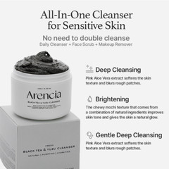 Arencia Black Tea & Yuzu Rice Mochi Cleanser 120g