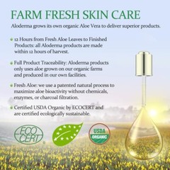 Aloderma 99% Organic Aloe Vera Gel Made within 12 Hours of Harvest Face & Body