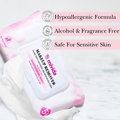 mivida Hypoallergenic Makeup Remover Wipes 50 Count (Pack of 1), Vitamin E