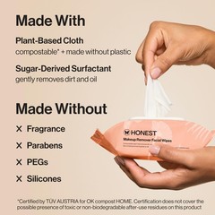 Honest Beauty Fragrance Free Cleansing Makeup Remover 1 Count (Pack of 90)