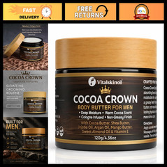 Cocoa Infused Body Butter for Men | Shea & Cocoa Moisturizer, Masculine Fragranc