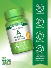 Nature&rsquo;s Truth Vitamin A 10000 IU Softgels | 100 Count 100 (Pack of 1)
