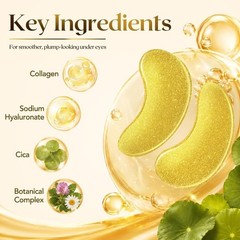 80 PCS 24K Gold Collagen Under Eye Patches & Smile Line Patches