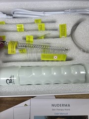 Pure Daily Care NuDerma Professional Ne+Ar Skin Therapy Wand w 6 Fusion OPEN BOX