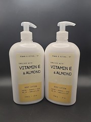 2-Pk~ ROWAN & RITUAL ~ VITAMIN C & SHEA Brightening BODY LOTION Coconut Hibiscus