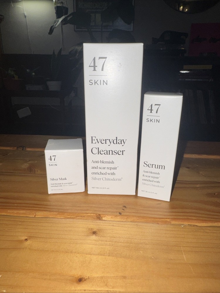 47 Skin 3 Step Treatment Set – Everyday Cleanser, Serum and Silver Mask enriched