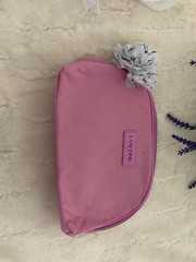 2 Lancome Pink Cosmetics Bag with rose zipper