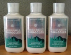 3 Bath & Body Works SLEIGH RIDES & SNUGGLES Balsam VANILLA Bourbon BODY LOTION