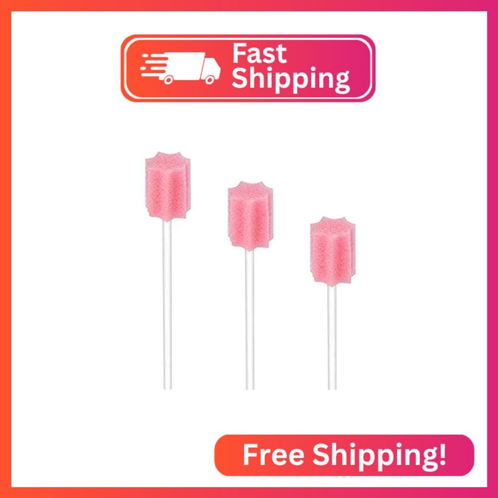 (100PCS) Disposable Mouth Swabs Sponge – Unflavored & Sterile Oral Swabs Dental