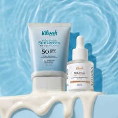 Vilvah Store Skin Brightening Face Serum & Sunscreen Combo- FREE SHIPPING