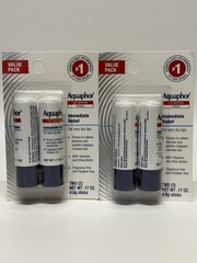 Aquaphor Lip Repair Stick Moisturizing Lip Balm Relieves Dryness 0.17 Oz (2 Pk)