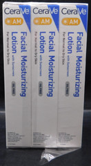 Lot Of 3 CeraVe AM Facial Moisturizing Lotion 3Fl Oz Ea Exp: 3/27 New & Sealed