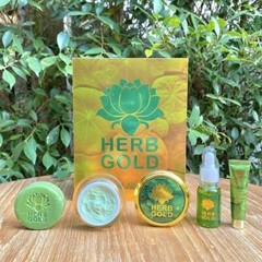 HERB GOLD contains 4 pieces, cream, herbal soap, serum and sunscreen 1 set