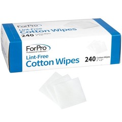 Collection Lint Free Cotton Wipes, 100% Pure Cotton Gauze, 2&Prime; x 2&Prime;, White