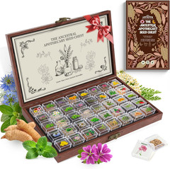 Lush&Dew Ancestral Apothecary Medicinal Tea Herb Seed Chest, 36,000+ Non-Gmo Sur