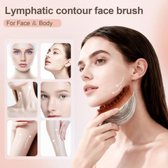 2 PCS Lymphatic Contour Face Brush, Manual Lymphatic Drainage Massager, Natural